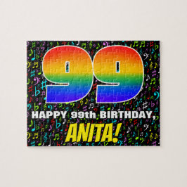 99. Geburtstag — Spaß, farbenfrohe Musiksymbole &  Puzzle