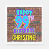 99. Geburtstag ~ Spaß, Urban Graffiti Inspiriert L Serviette (Vorderseite)