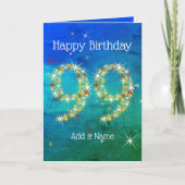 99. Geburtstag - Startnummern - Blau grün - Alter Karte (Vorderseite)