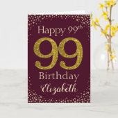 99. Geburtstags Golden Glitzer Card Karte (Gelbe Blume)