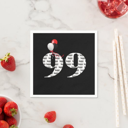 99. Geburtstagsballons Serviette (Beispiel)