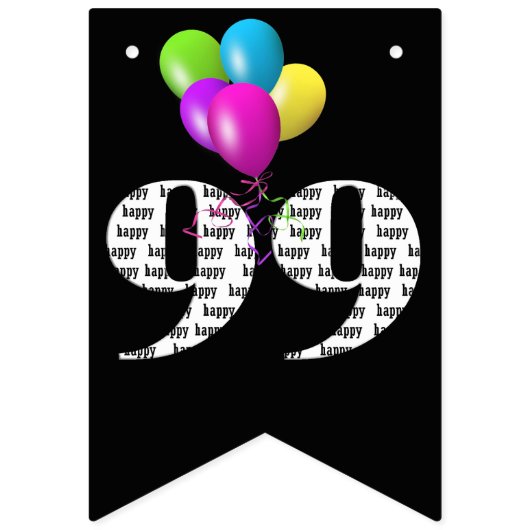 99. Geburtstagsballons Wimpelkette (Zweite Fahne)