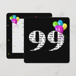 99. Geburtstagsfeier mit Ballon-Bunch Einladung
