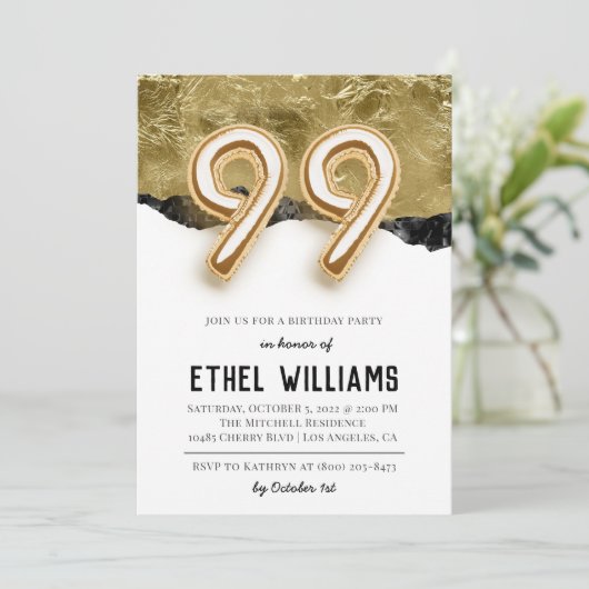 99. Geburtstagsparty Einladung (Stehend Vorderseite)