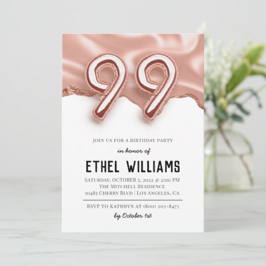 99. Geburtstagsparty Einladung (Stehend Vorderseite)