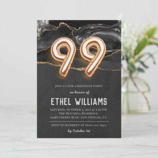 99. Geburtstagsparty Einladung (Stehend Vorderseite)