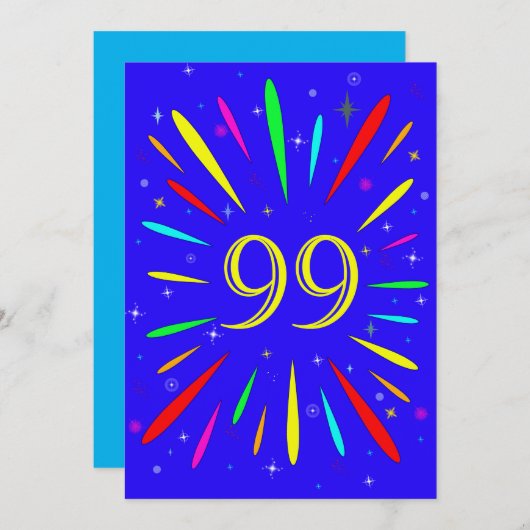 99. Geburtstagsparty Einladung Explosion (Vorne/Hinten)