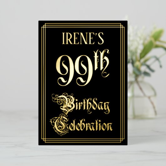 99. Geburtstagsparty - Extravagantes Drehbuch & In Folieneinladung (Stehend vorne)