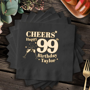 99. Geburtstagsparty jubelt Champagnergläser Servietten Mit Folie