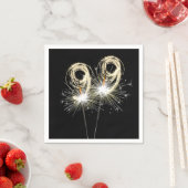 99. Geburtstagsparty Sparklers auf Black Serviette (Beispiel)