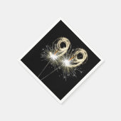 99. Geburtstagsparty Sparklers auf Black Serviette (Ecke)