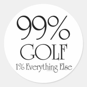 99 % Golf Runder Aufkleber