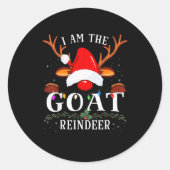 99 I Am The Goat Reindeer Christmas Family Uni-adu Runder Aufkleber (Vorderseite)