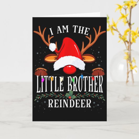 99 I Am The Little Brother Reindeer Christmas Fami Karte (Gelbe Blume)