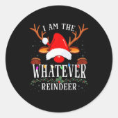 99 I Am The Whatever Reindeer Christmas Family Uni Runder Aufkleber (Vorderseite)