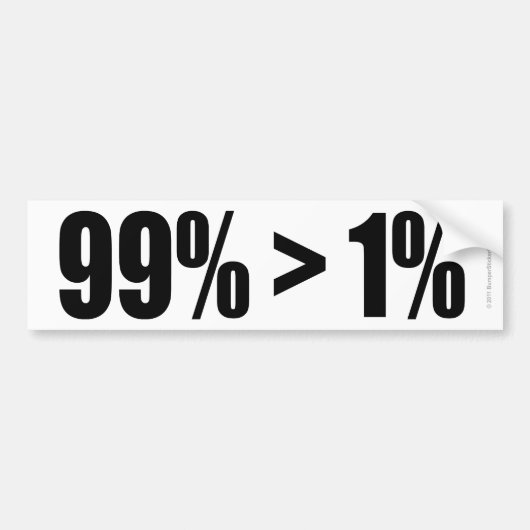 99% ist größer als 1% autoaufkleber (Vorne)