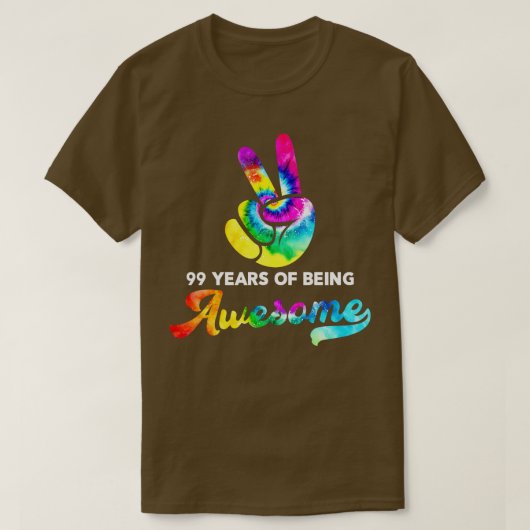 99 Jahre Phantastische Gefärbte Krawatte zum Gebur T-Shirt (Design vorne)