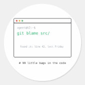 99 kleine Fehler im Code - Dev Sticker Geschenk (Vorderseite)