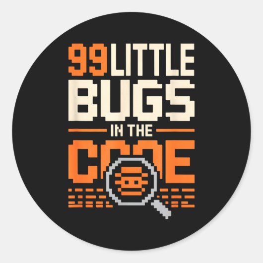99 kleine Fehler im Code lustiger Programmierer sa Runder Aufkleber (Vorderseite)
