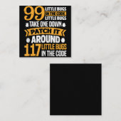 99 kleine Fehler im Code-Pfad es 117 Bugs-Programm Quadratische Visitenkarte (Vorne/Hinten)