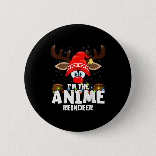 99 Matching Christmas Reindeer Anime - Uni-adults, Button (Vorderseite)