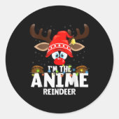 99 Matching Christmas Reindeer Anime - Uni-adults, Runder Aufkleber (Vorderseite)