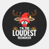 99 Matching Christmas Reindeer - I'm The Loudest - Runder Aufkleber (Vorderseite)