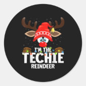 99 Matching Christmas Reindeer - I'm The Techie -  Runder Aufkleber (Vorderseite)