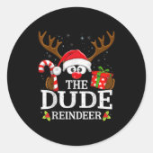 99 Matching Christmas Reindeer Squad Christmas Fam Runder Aufkleber (Vorderseite)
