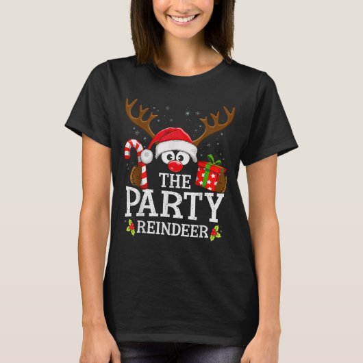 99 Matching Christmas Reindeer Squad Christmas Mat T-Shirt (Vorderseite)