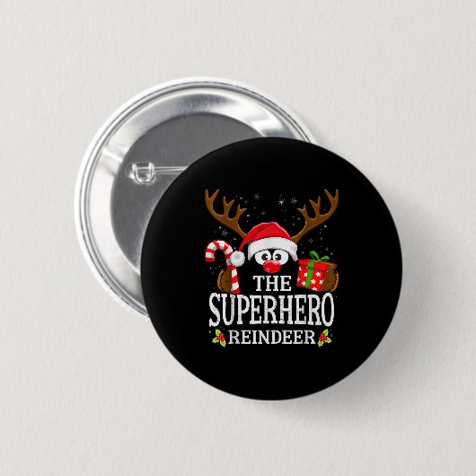 99 Matching Christmas Reindeer Squad - Uni-adults Button (Vorne & Hinten)