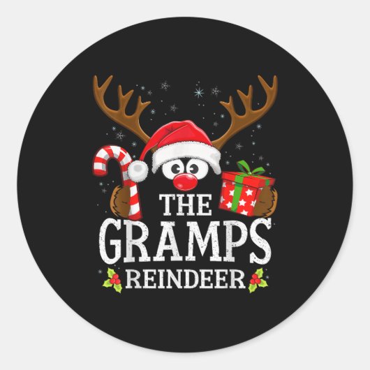 99 Matching Christmas Reindeer Squad Uni-youth Chr Runder Aufkleber (Vorderseite)