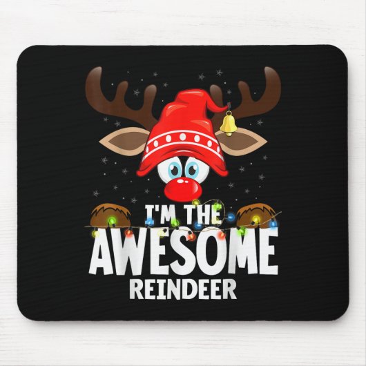 99 Matching Christmas Reindeer - Uni-adults, Black Mousepad (Vorne)