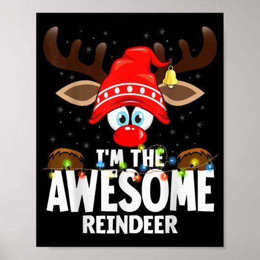 99 Matching Christmas Reindeer - Uni-adults, Black Poster (Vorne)