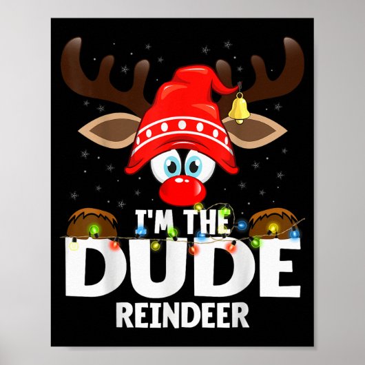 99 Matching Christmas Reindeer - Uni-adults, Black Poster (Vorne)