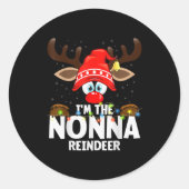 99 Matching Christmas Reindeer - Uni-adults, Black Runder Aufkleber (Vorderseite)