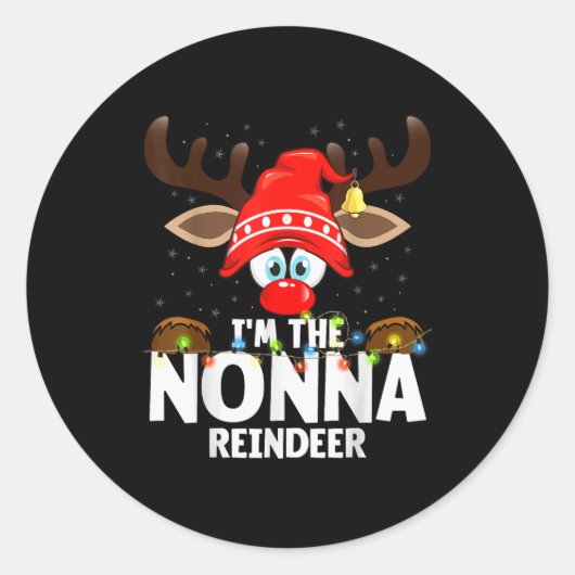 99 Matching Christmas Reindeer - Uni-adults, Black Runder Aufkleber (Vorderseite)