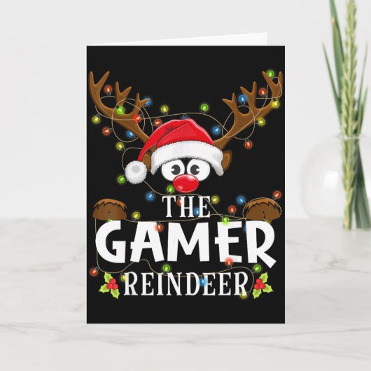99 Matching Christmas The Gamer Reindeer Pajama Karte (Vorderseite)