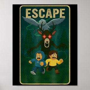 99 Nächte Halloween-Gamer-Hirsch im Wald lustig Poster