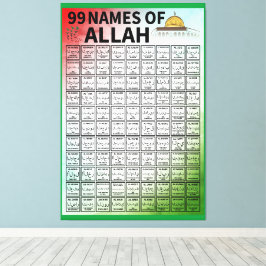 99 NAMEN ALLAH LEINWANDDRUCK