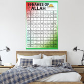 99 NAMEN ALLAH LEINWANDDRUCK (Insitu (Schlafzimmer))