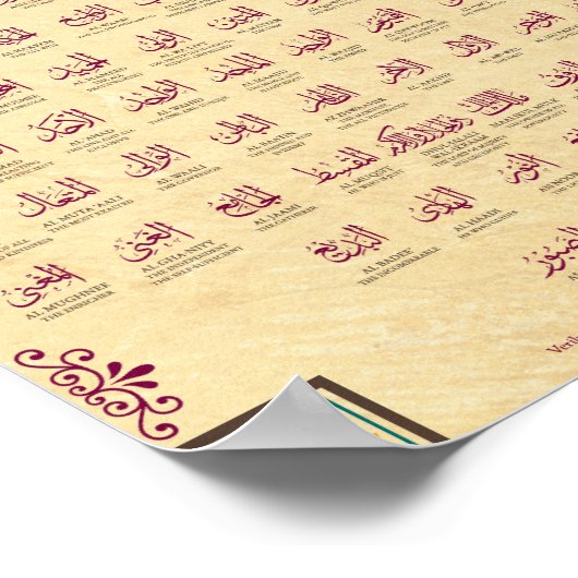 99 Namen Allahs Poster (Ecke)