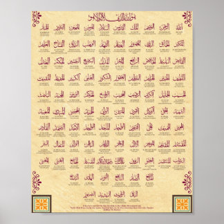 99 Namen Allahs Poster