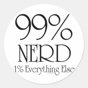 99 % Nerd Runder Aufkleber