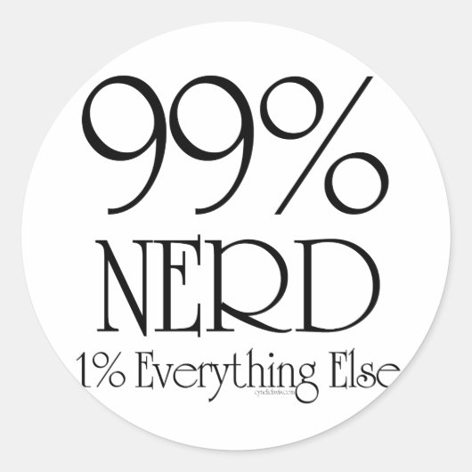 99 % Nerd Runder Aufkleber (Vorderseite)