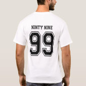 99 neunundneunzig Varsity num T-Shirt (Rückseite)