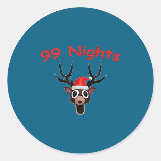 99 Nights Christmas Deer Gamer Fan Merch  Runder Aufkleber (Vorderseite)