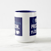 99% Präzision 1% Kaffee Lustiger Qualitätsingenieu Tasse (Zentrum)