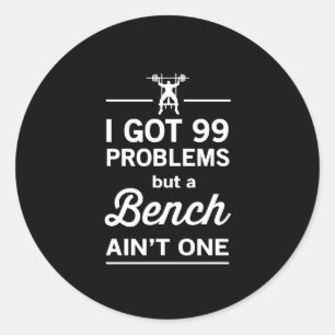 99 Probleme, aber eine Bank ist nicht eins Runder Aufkleber