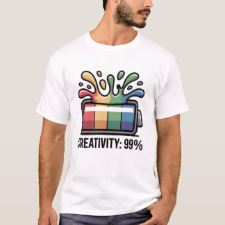 99 Prozent Kreativitäts-Batterie-Splash Lustiger K T-Shirt